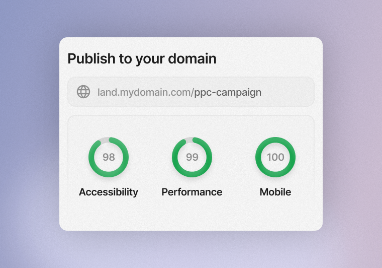 Publish optimized pages in a click